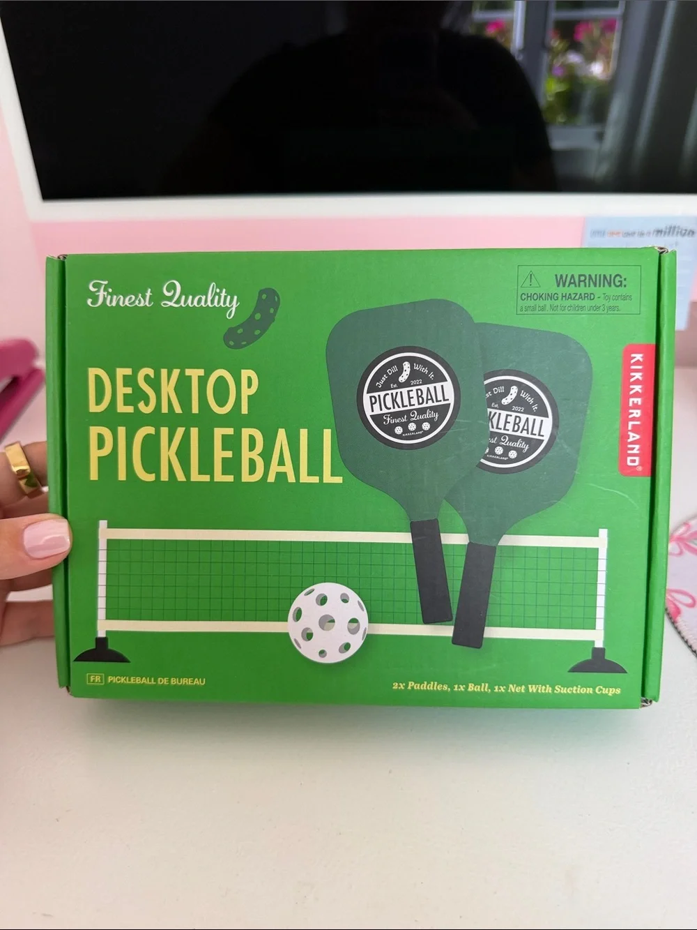 Kikkerland Desktop Pickleball Set - Green